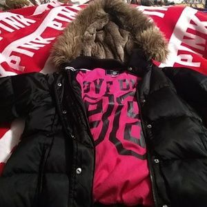 VS Pink puffer coat